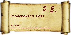 Prodanovics Edit névjegykártya